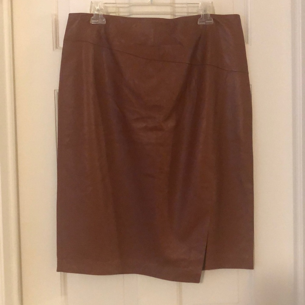 NWT Brown leather skirt from a WHBM — sz 14